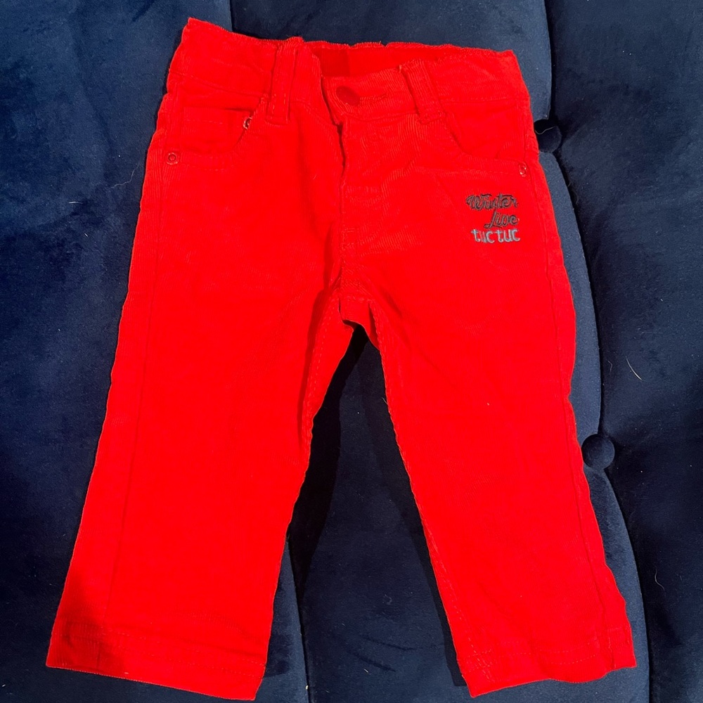 Tuc Tuc pants corduroy in red never used 6 month old